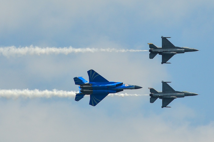 3 Fighter Aircraft in the sky